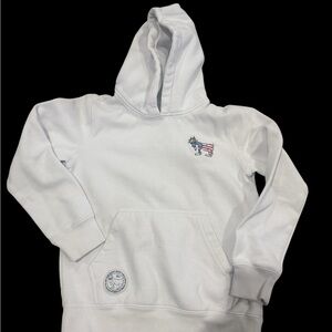 GOAT USA Kids White Hooded Sweatshirt with Flag Graphic